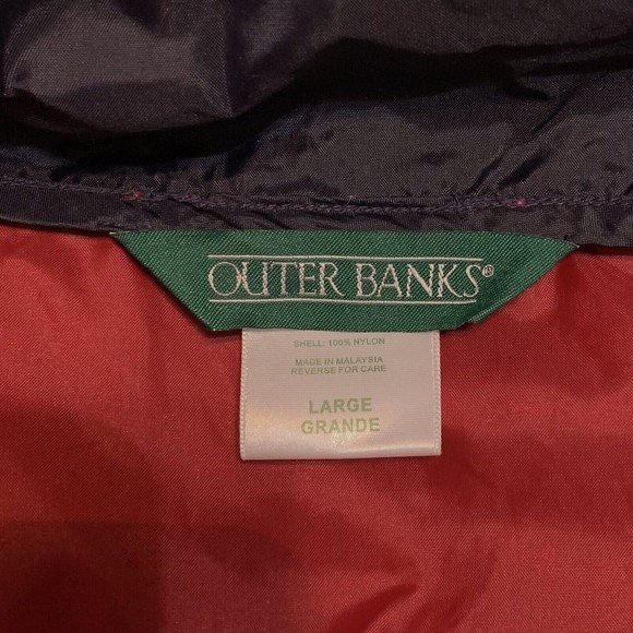 Outer Banks Windbreaker Red Navy Blue Size Large - Picture 5 of 8